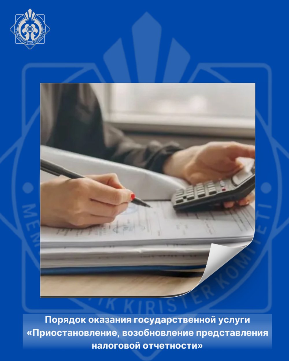 Procedure for the provision of the public service "suspension and resumption of submitting tax reporting"