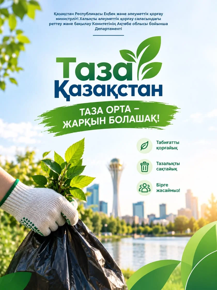 🌿 «ТАЗА ҚАЗАҚСТАН» – ТАЗАЛЫҚ ОРТАҚ МІНДЕТІМІЗ!