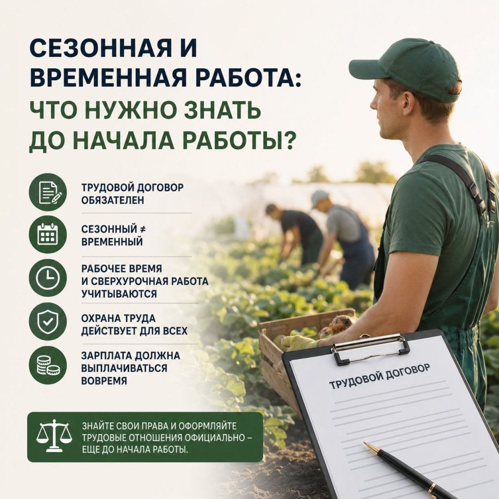 МАУСЫМДЫҚ ЖӘНЕ УАҚЫТША ЖҰМЫС: ЖҰМЫСҚА КІРІСПЕС БҰРЫН НЕНІ БІЛУ ҚАЖЕТ?