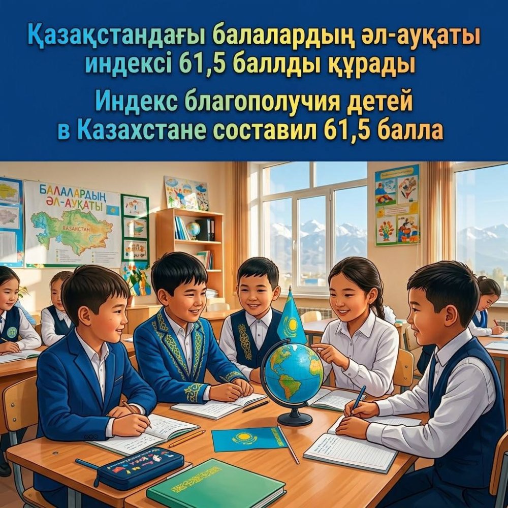 Қазақстандағы балалардың әл-ауқаты индексі 61,5 баллды құрады