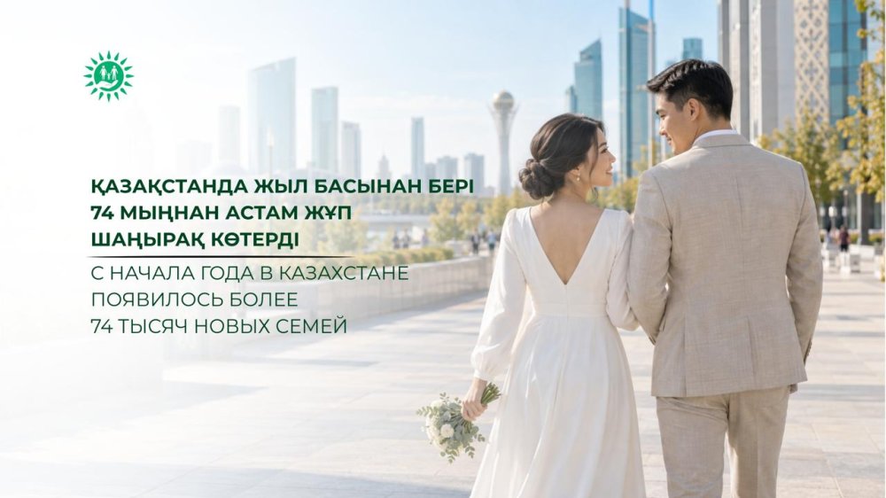 Қазақстанда жыл басынан бері 74 мыңнан астам жұп шаңырақ көтерді