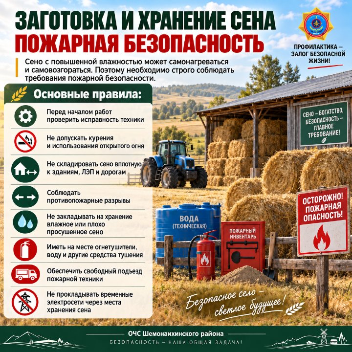 Шөп дайындау және сақтау кезіндегі өрт қауіпсіздігі