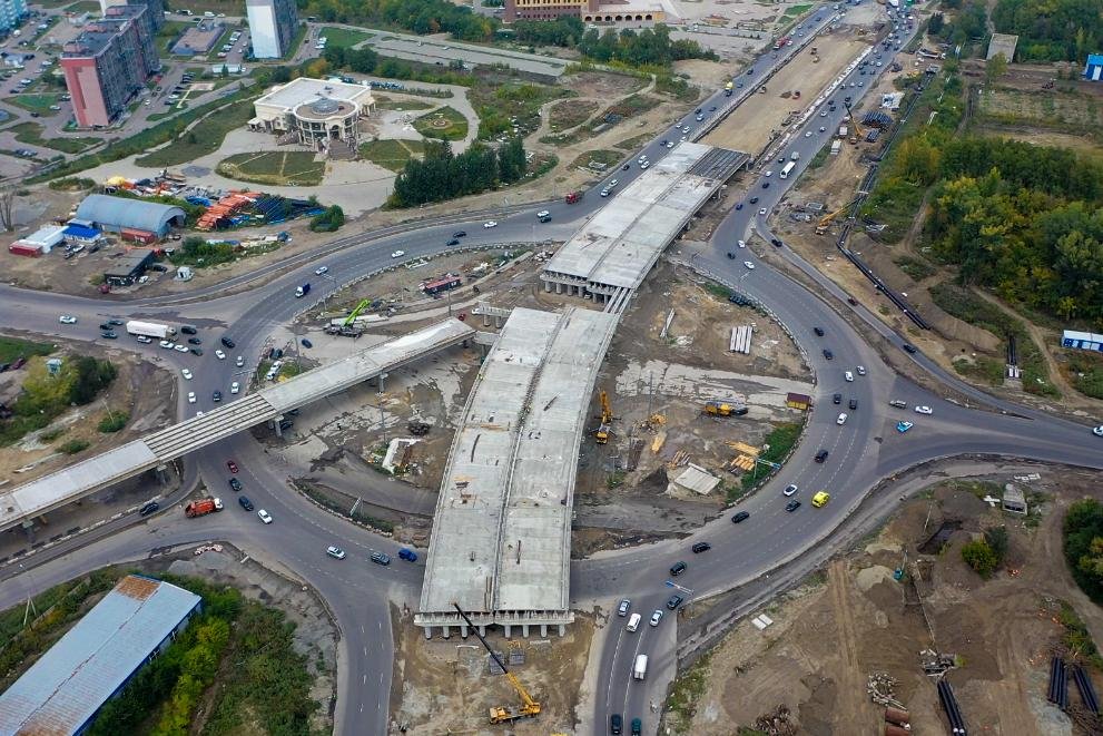 Өскемендегі екі деңгейлі жол айрығының құрылысы: негізгі конструкциялар жұмысы аяқталуға жақын