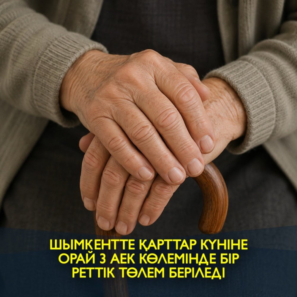 ШЫМКЕНТТЕ ҚАРТТАР КҮНІНЕ ОРАЙ 3 АЕК КӨЛЕМІНДЕ БІР РЕТТІК ТӨЛЕМ БЕРІЛЕДІ