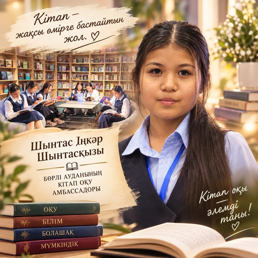 Бөрлі ауданының кітап оқу амбассадоры марапатталды