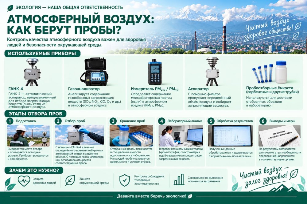 ЭКО ФАКТ | Атмосфералық ауа сынамасын қалай алады?