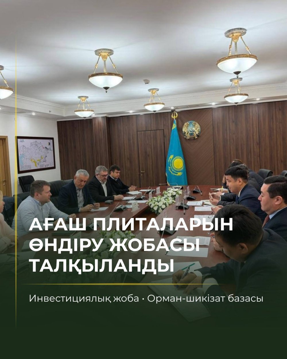 Қазақстанда ағаш плиталарын өндіру жобасы талқыланды