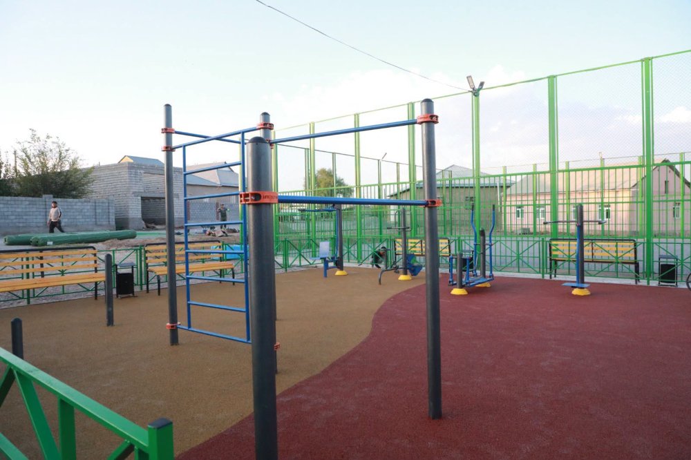 САРЫАҒАШ АУДАНЫНДА СПОРТ ЖӘНЕ БАЛАЛАР ОЙЫН АЛАҢШАЛАРЫНЫҢ ҚҰРЫЛЫСЫ ЖҮРГІЗІЛУДЕ — Фотосурет 5