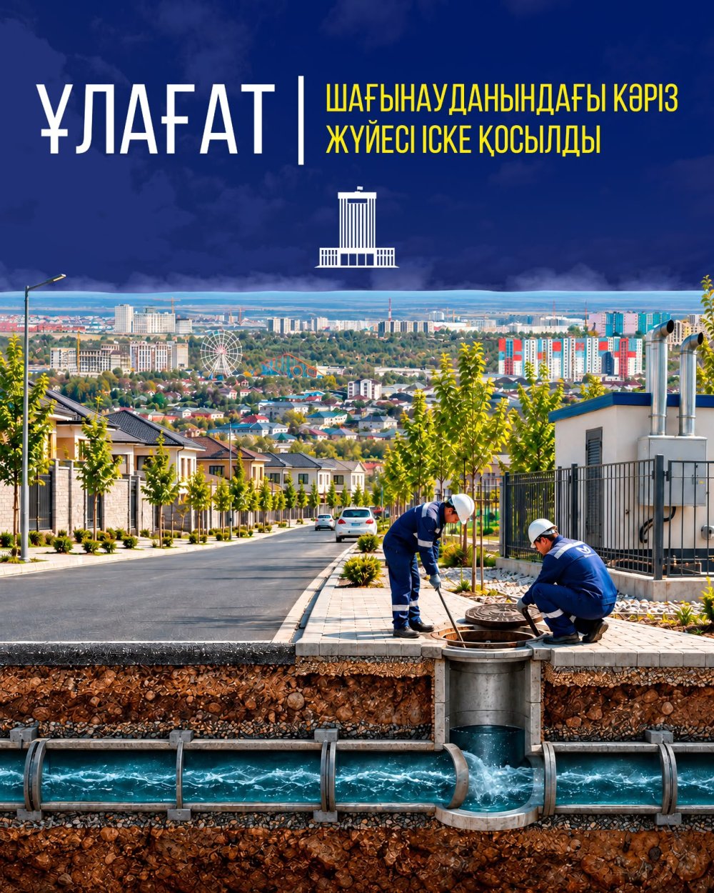 ҰЛАҒАТ ШАҒЫНАУДАНЫНДАҒЫ КӘРІЗ ЖҮЙЕСІ ІСКЕ ҚОСЫЛДЫ