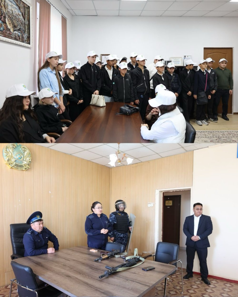 Шет ауданында колледж студенттері құқық қорғау және төтенше жағдайлар қызметтерінің жұмысымен танысып, құқықтық білімдерін сынады. «Заң мен тәртіп аумағы» атты іс-шараға алты команда қатысты — Фотосурет 2