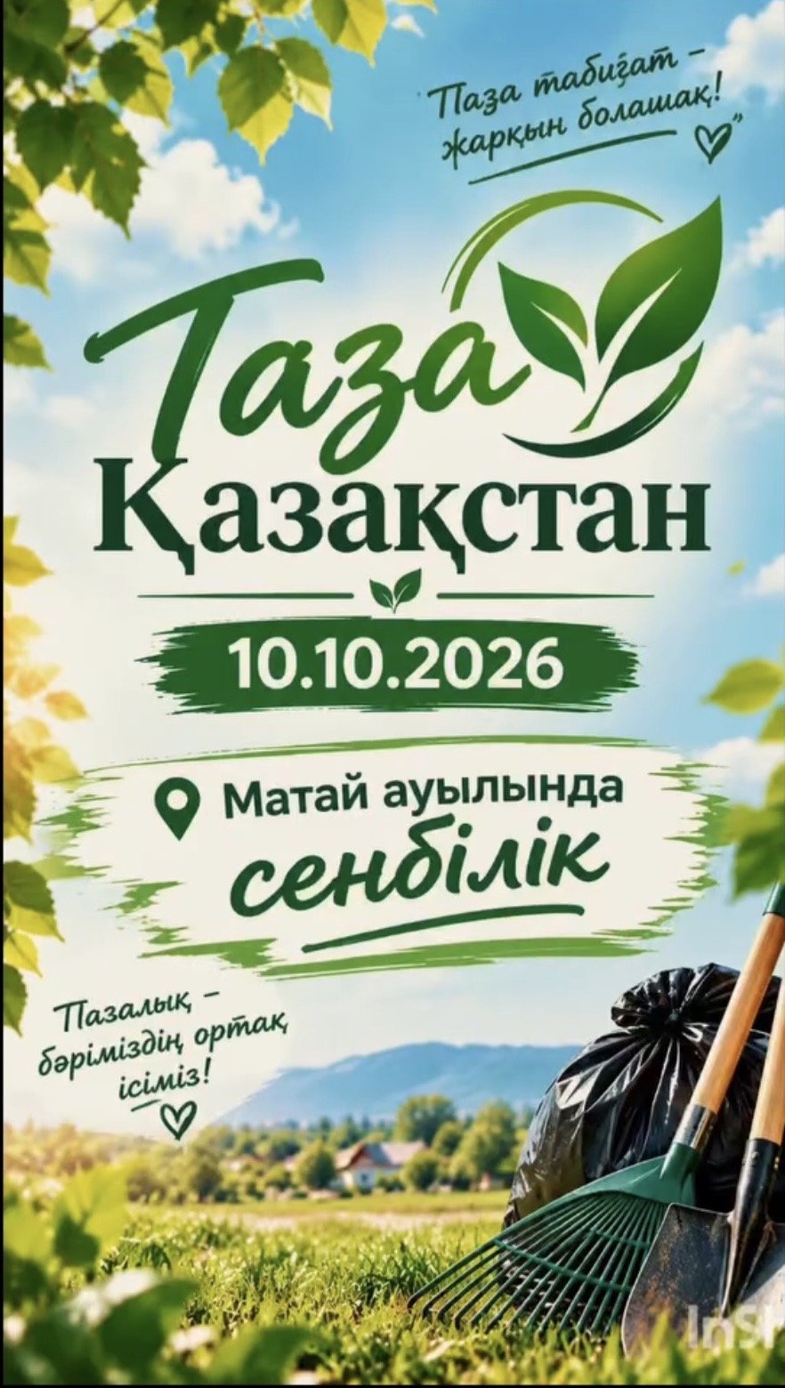 2026 жылғы 10 қазанда Матай ауылдық округінде «Таза Қазақстан» Республикалық экологиялық акциясы аясында жалпы ауылдық сенбілік өткізілді — Фотосурет 1