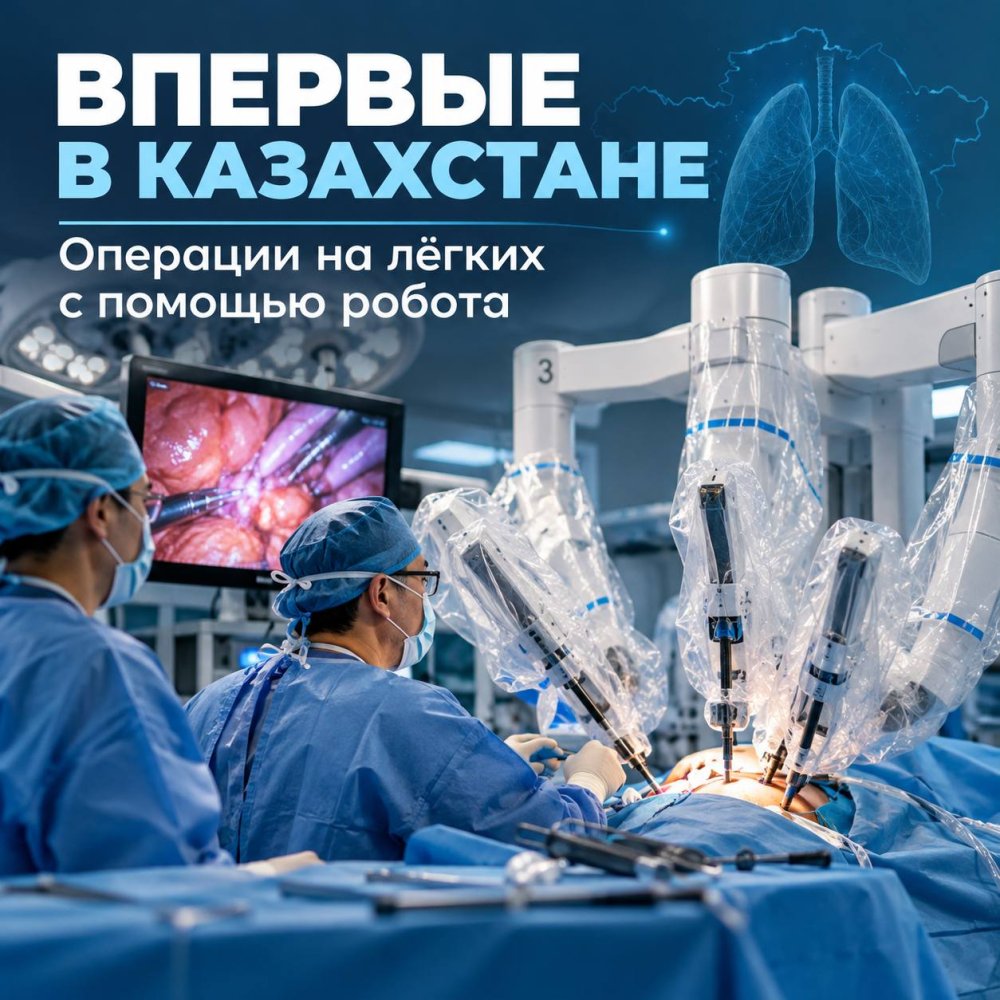 ҚАЗАҚСТАНДА АЛҒАШ РЕТ ӨКПЕГЕ РОБОТТЫҢ КӨМЕГІМЕН ОПЕРАЦИЯЛАР ЖАСАЛДЫ