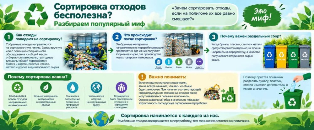 Қалдықтарды сұрыптау пайдасыз ба? Танымал мифті талдаймыз