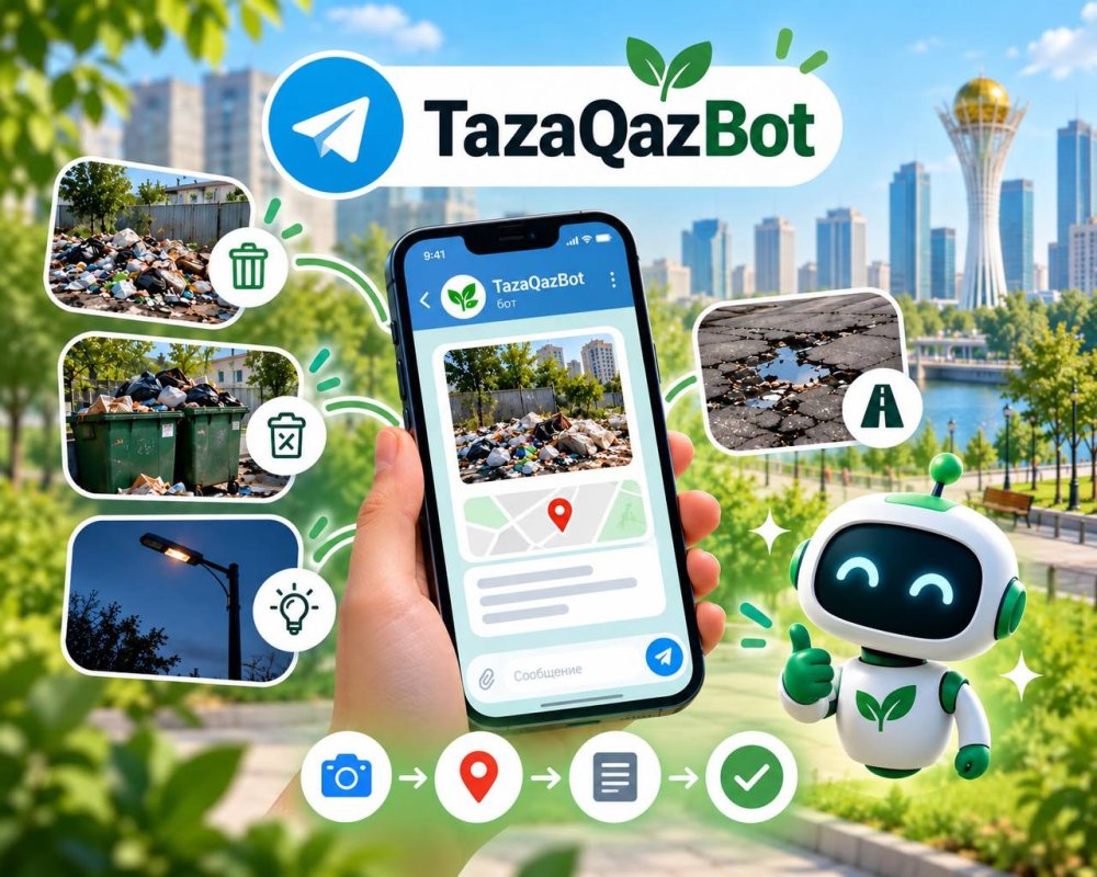 TazaQazBot – қалалық ортаны жақсартуға арналған цифрлық құрал