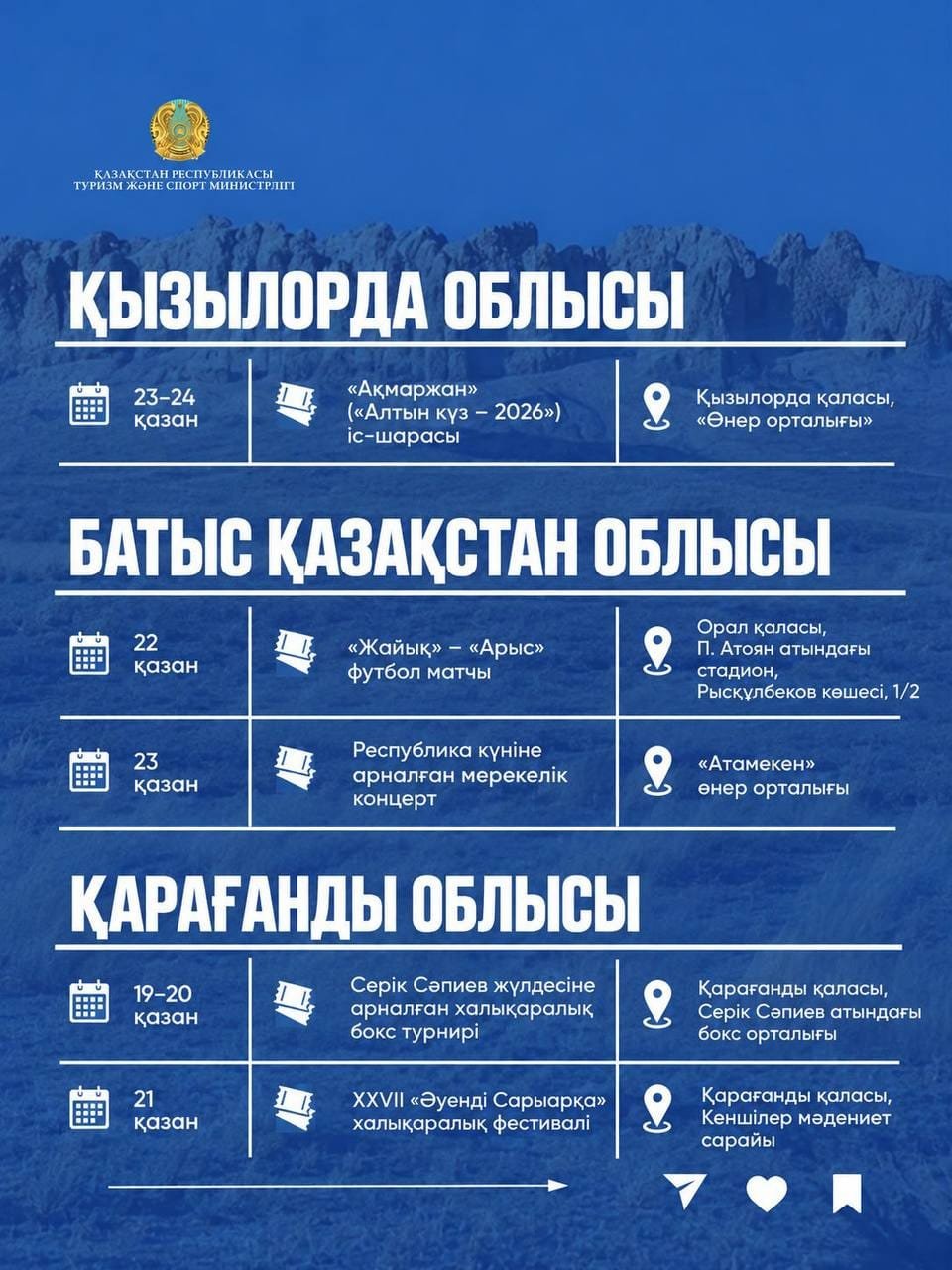 Келесі аптада Қазақстанда қандай іс-шаралар өтеді? — Фотосурет 8