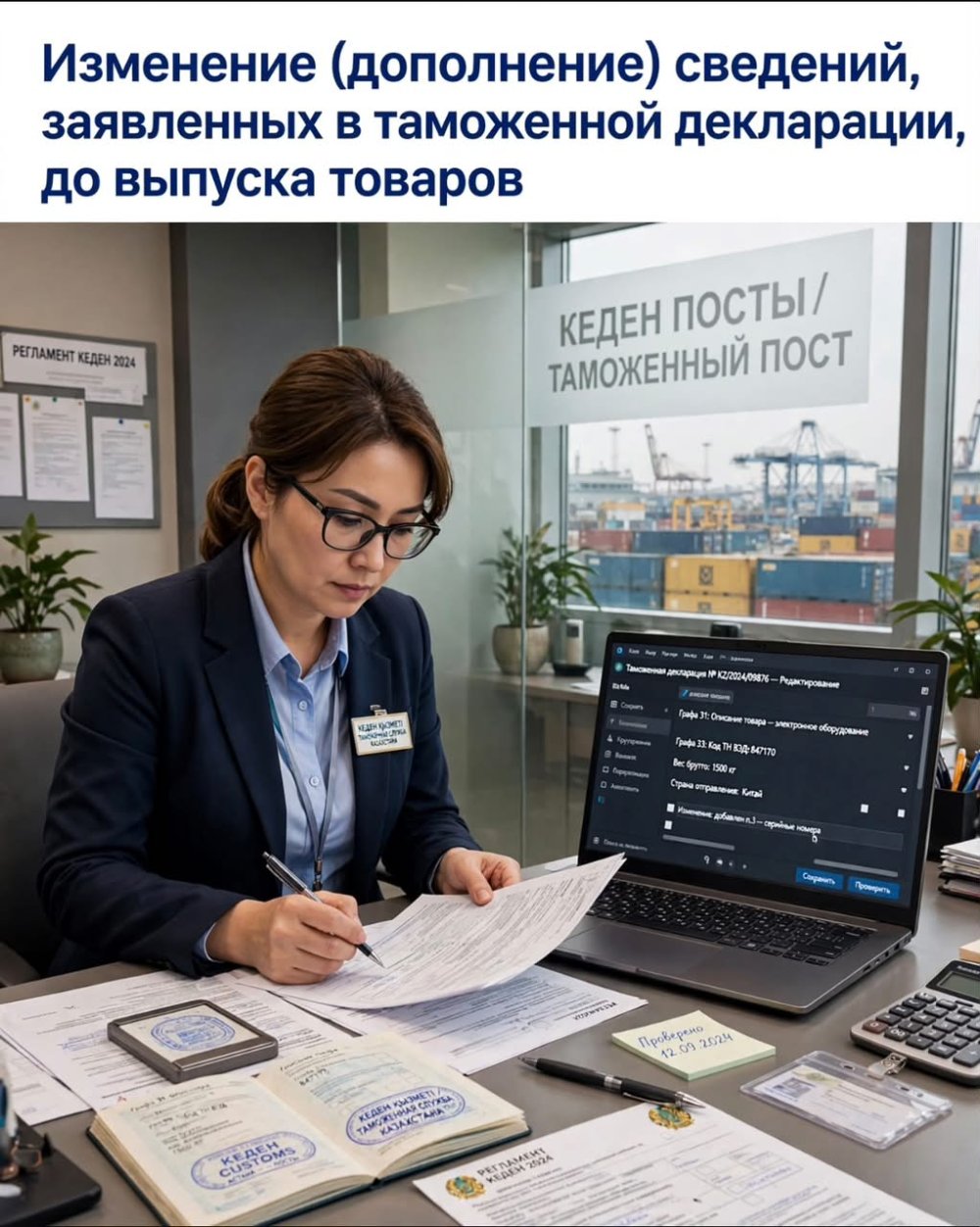 Тауарлар шығарылғанға дейін кедендік декларацияда мәлімделген мәліметтерді өзгерту ( толықтыру)
