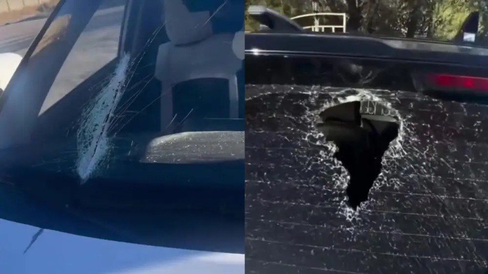 Қарағанды облысында Kia автокөлігінің алдыңғы әйнегіне бөтелке тиіп, зақым келді