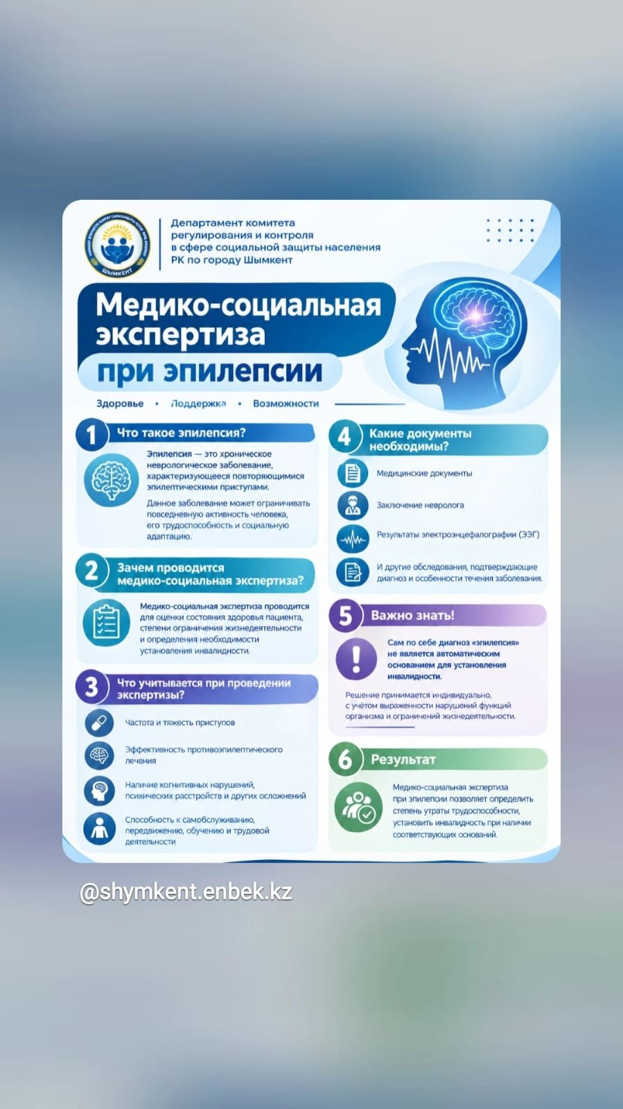 Эпилепсия кезіндегі медициналық-әлеуметтік сараптама