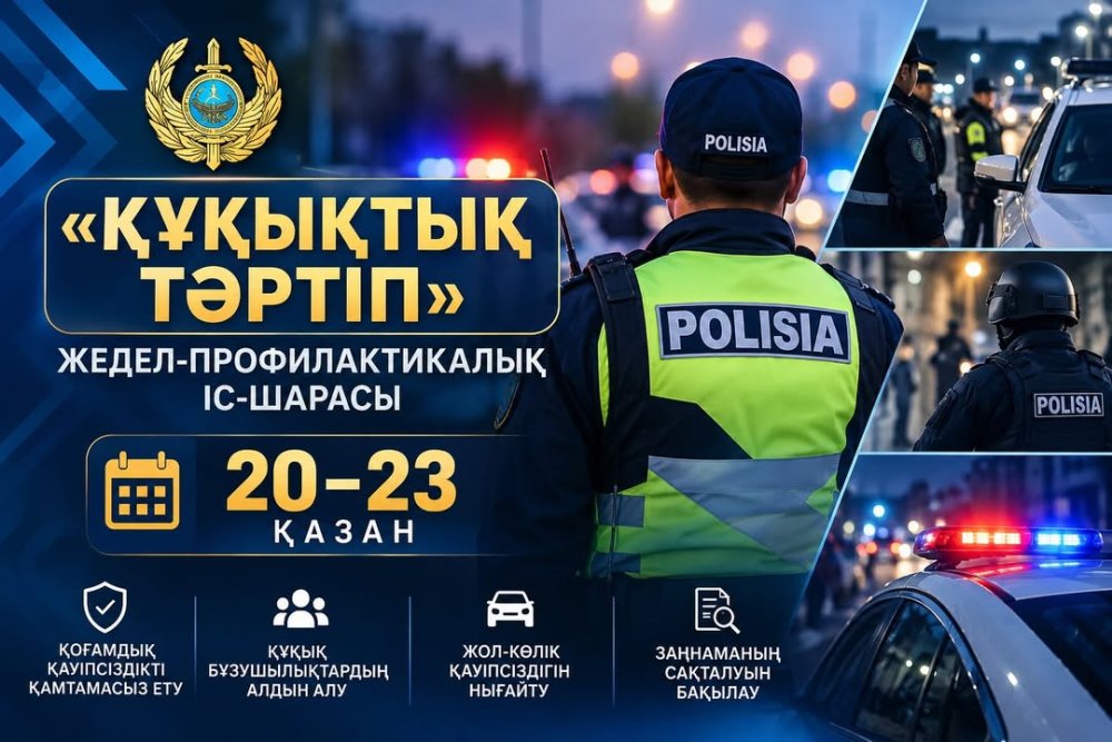 Қызылорда облысында «Құқықтық тәртіп» жедел-профилактикалық іс-шарасы өтуде
