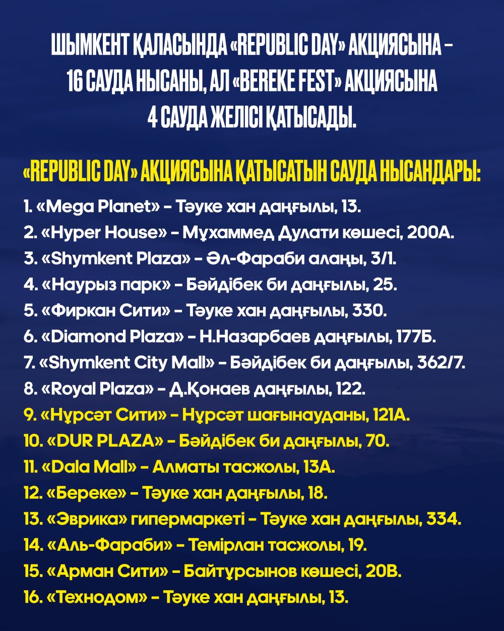 ҚАЗАҚСТАНДА «REPUBLIC DAY» ЖӘНЕ «BEREKE FEST» РЕСПУБЛИКАЛЫҚ АКЦИЯЛАРЫ БАСТАЛДЫ — Фотосурет 2