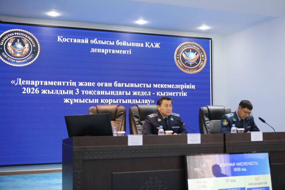 Қостанай облысы бойынша Қылмыстық-атқару жүйесі департаментінде ағымдағы жылдың тоғыз айының қорытындысы бойынша Департамент бастығы, әділет полковнигі Алтынбек Қалиевтің төрағалығымен кеңейтілген жедел кеңес өтті. — Фотосурет 2