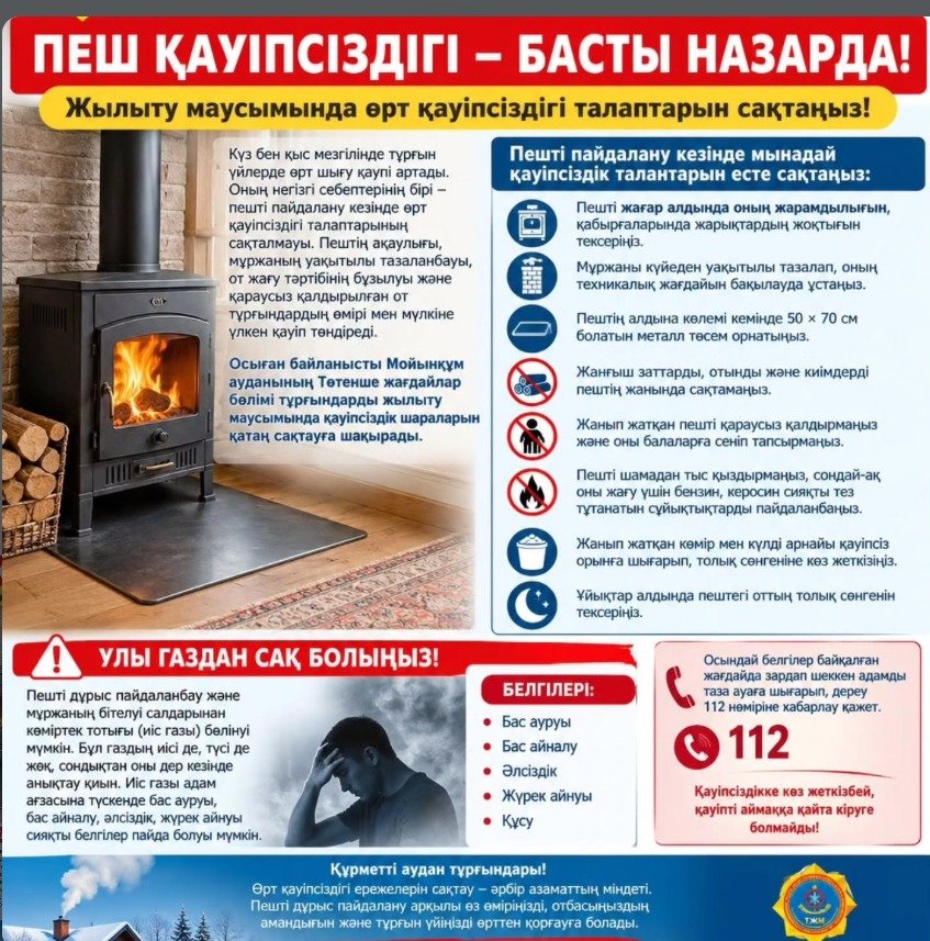 ПЕШ ҚАУІПСІЗДІГІ – БАСТЫ НАЗАРДА!