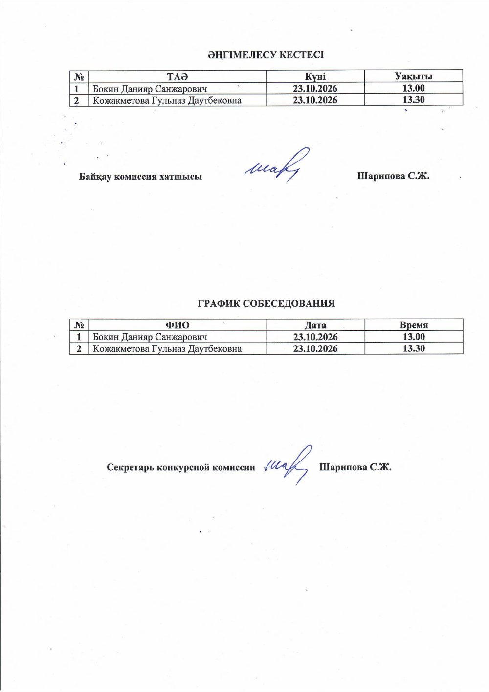 Абай облысы денсаулық сақтау басқармасының «Семей қаласының № 9 емханасы» ШЖҚ КМК бас дәрігерінің бос лауазымына орналасуға әңгімелесуге жіберілген кандидаттардың ТІЗІМІ — Фотосурет 2