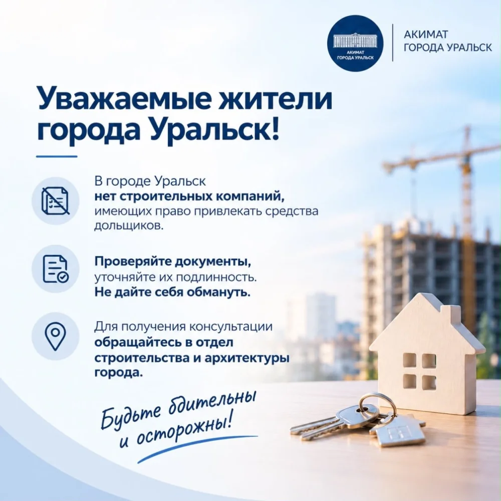 Құрметті Орал қаласының тұрғындары!