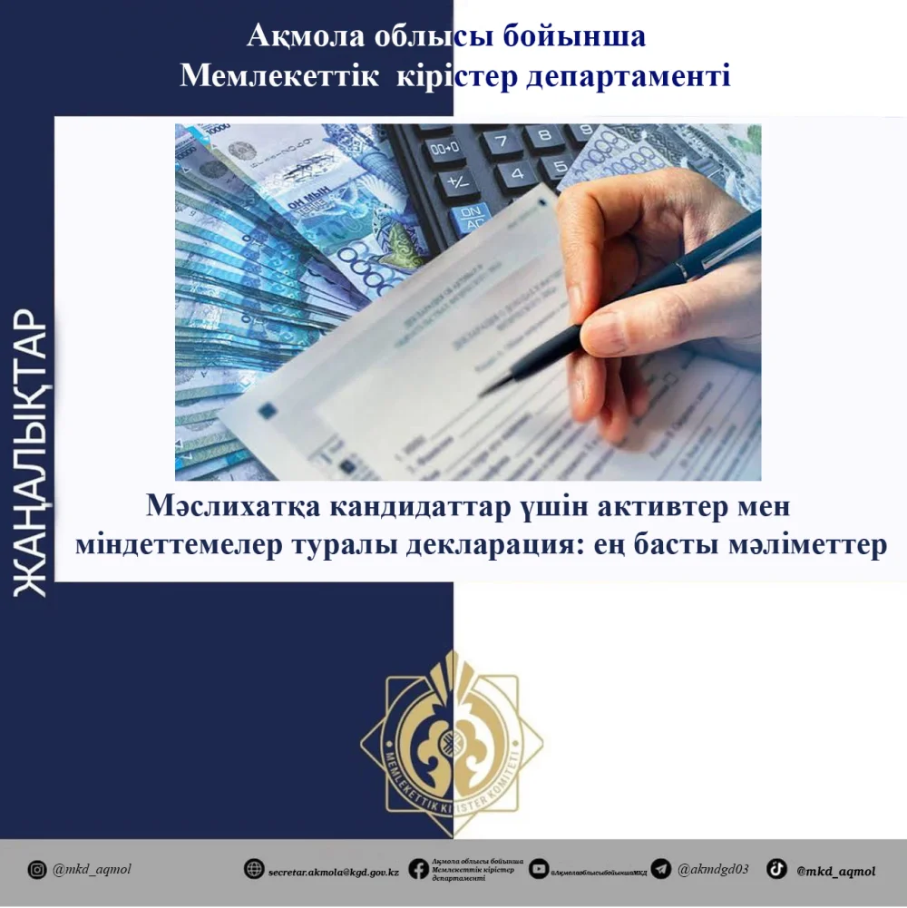 Мәслихатқа кандидаттар үшін активтер мен міндеттемелер туралы декларация: ең басты мәліметтер — Фотосурет 2