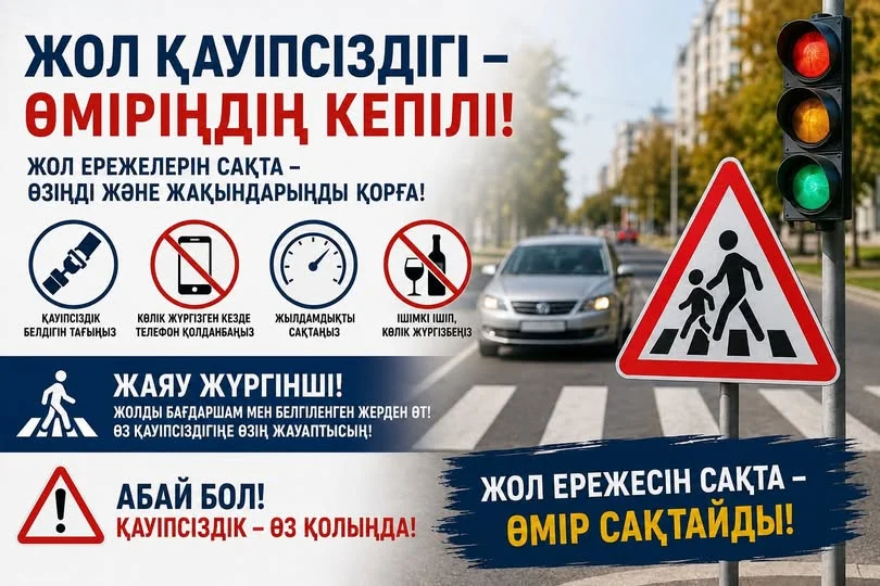 ЖОЛ ҚАУІПСІЗДІГІ – БАРШАМЫЗҒА ОРТАҚ ЖАУАПКЕРШІЛІК!
