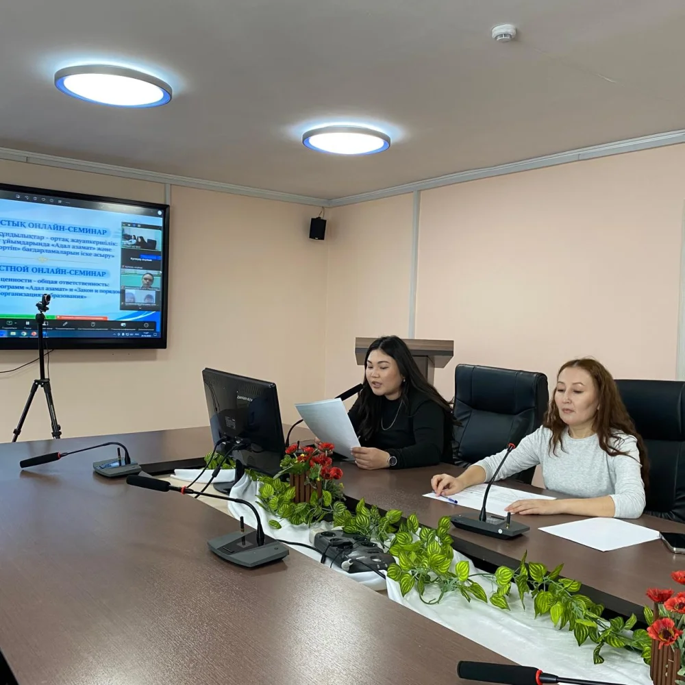 «Адал азамат» және «Заң мен тәртіп» бағдарламаларын іске асыру» тақырыбында облыстық онлайн-семинар — Фотосурет 2