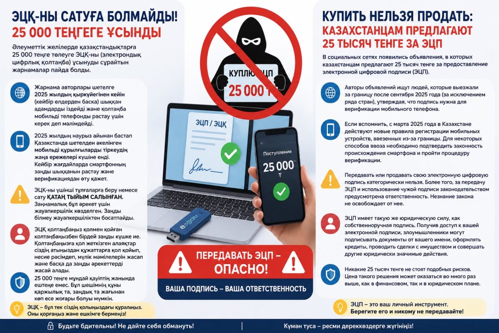 Эцқ-ны сатуға болмайды! Қазақстандықтарға 25 000 теңгеге эцқ-ны сатуға ұсынды