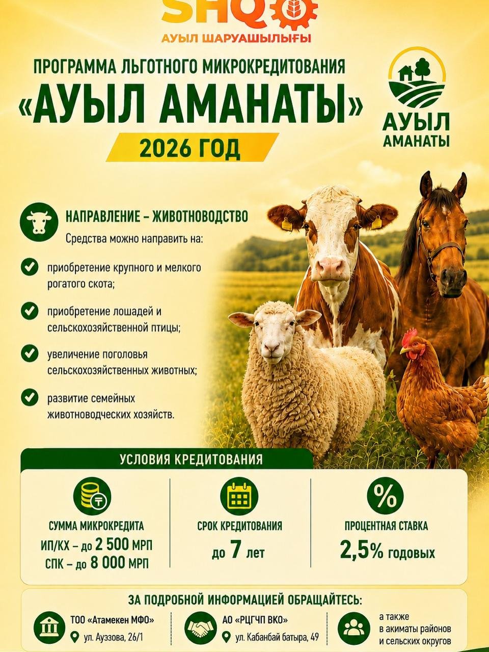 ШЫҒЫС ҚАЗАҚСТАН ОБЛЫСЫНДА «АУЫЛ АМАНАТЫ» БАҒДАРЛАМАСЫ БОЙЫНША ӨТІНІМ ҚАБЫЛДАУ ҚАЙТА БАСТАЛДЫ