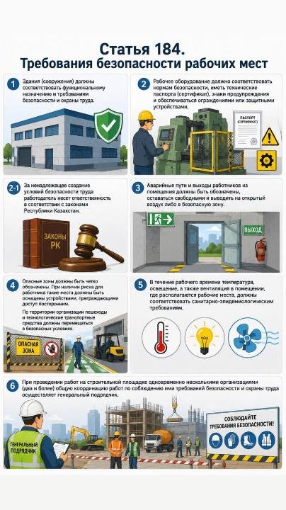 Жұмыс орындарының қауіпсіздік талаптары.