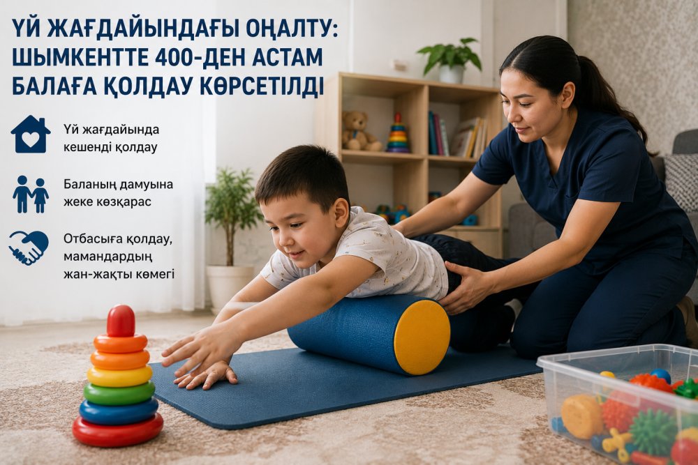 Үй жағдайындағы оңалту: Шымкентте 400-ден астам балаға қолдау көрсетілді.