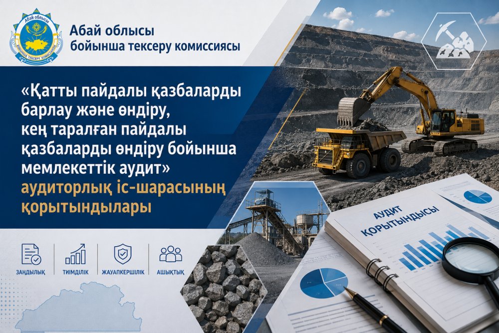 Қатты пайдалы қазбаларды барлау және өндіру, сондай-ақ кең таралған пайдалы қазбаларды өндіру мәселелері бойынша жүргізілген мемлекеттік аудиттің қорытындылары