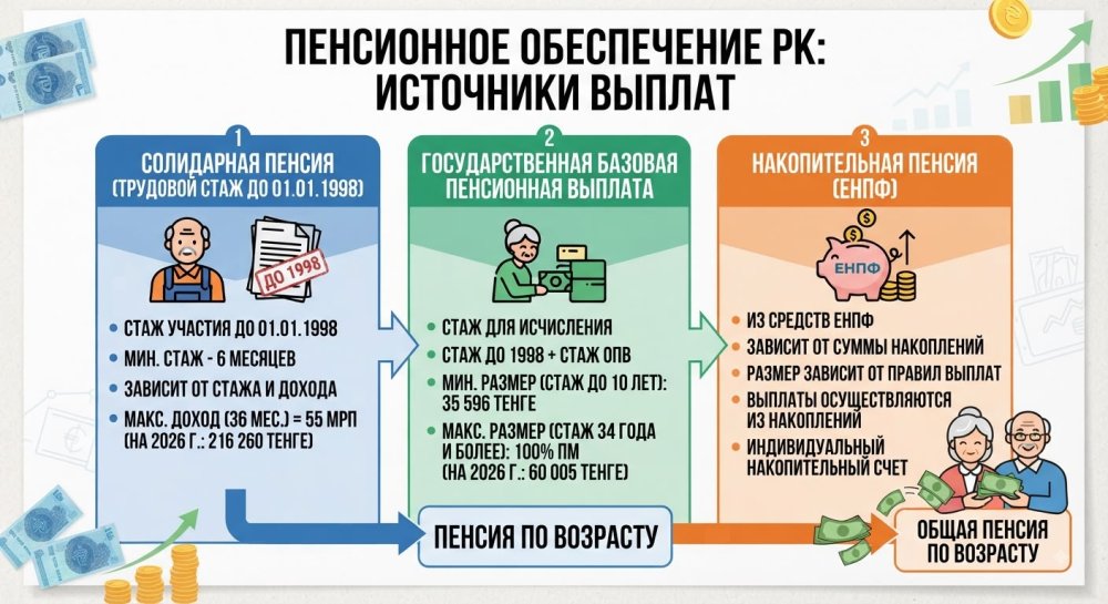 Зейнетақы төлемдері неге байланысты?