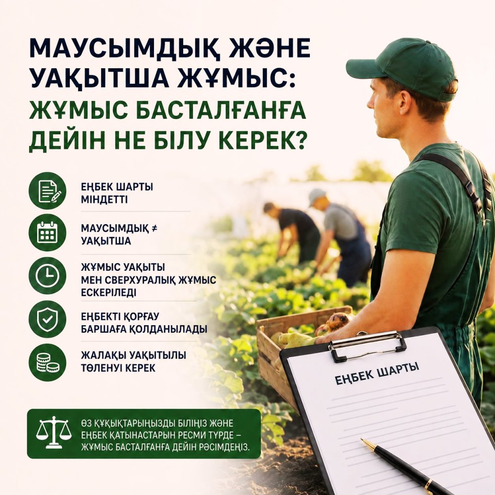 🔹МАУСЫМДЫҚ ЖӘНЕ УАҚЫТША ЖҰМЫС: ЖҰМЫСҚА КІРІСПЕС БҰРЫН НЕНІ БІЛУ КЕРЕК?