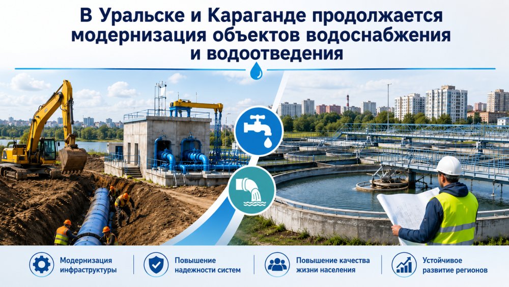 Орал және Қарағанды қалаларында сумен жабдықтау және су бұру нысандарын жаңғырту жұмыстары жалғасуда