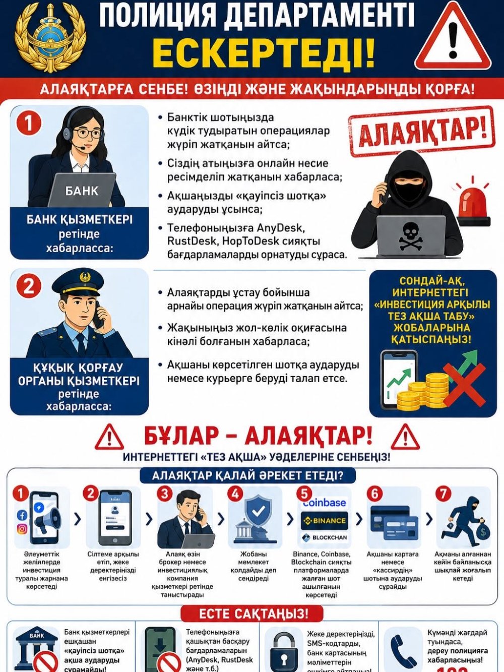 Алаяқтықтан сақ болыңыз!
