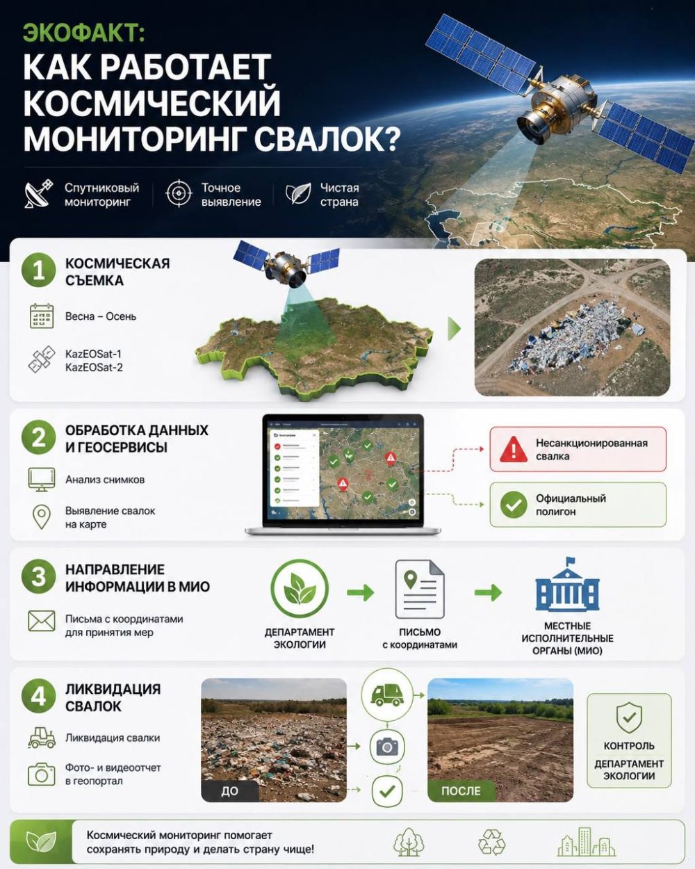 ЭКОФАКТ: Ғарыштық мониторинг полигондарды анықтауға қалай көмектеседі?