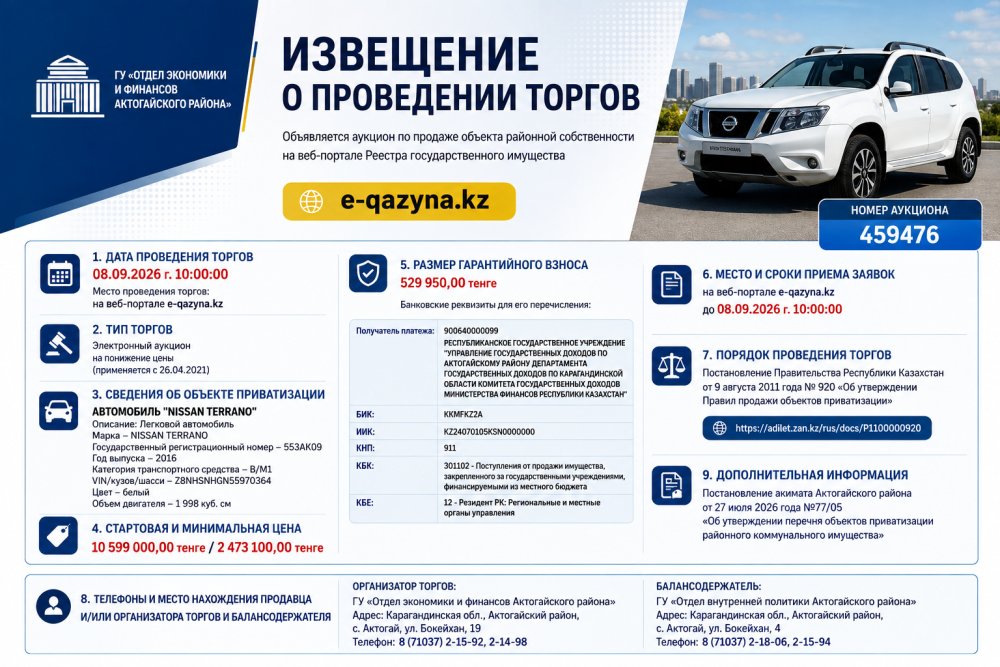 Сауда-саттық өткізу туралы хабарлама