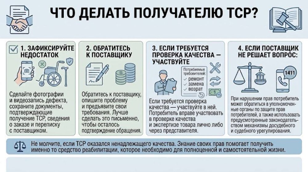 Техникалық оңалту құралдары: тауар сапасыз болып шықса, не істеу керек? ТСР алушылардың іс-әрекет тәртібі және өз құқықтарын қорғау