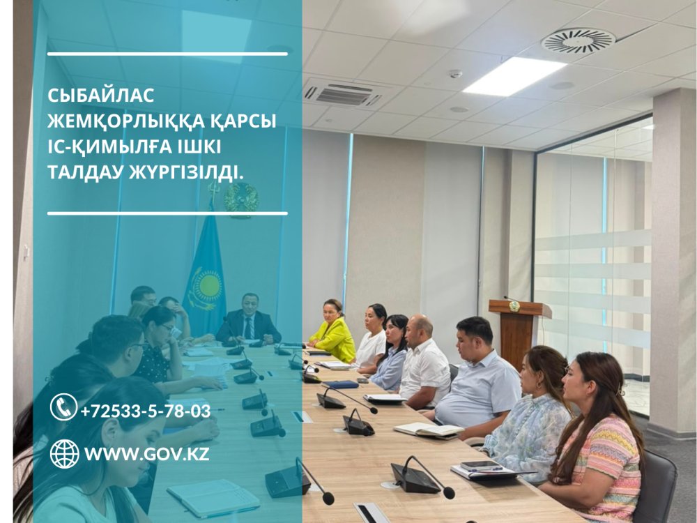 СЫБАЙЛАС ЖЕМҚОРЛЫҚҚА ҚАРСЫ ІС-ҚИМЫЛҒА ІШКІ ТАЛДАУ ЖҮРГІЗІЛДІ.