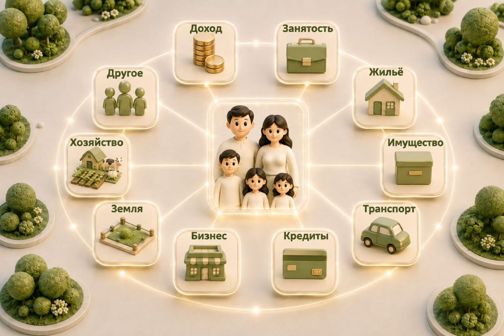Әр отбасының материалдық және әлеуметтік жағдайы әртүрлі. Бір отбасының тұрақты жұмысы мен табысы болса, енді бір отбасына өмірінің белгілі бір кезеңінде мемлекет тарапынан көбірек қолдау қажет болуы мүмкін.