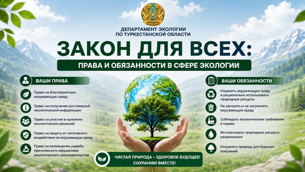 Заңды білейік: Экология саласындағы құқықтар мен міндеттер