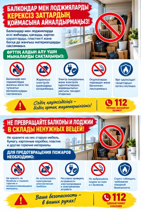60 секунд қауіпсіздік: «Балкон - қойма емес!»