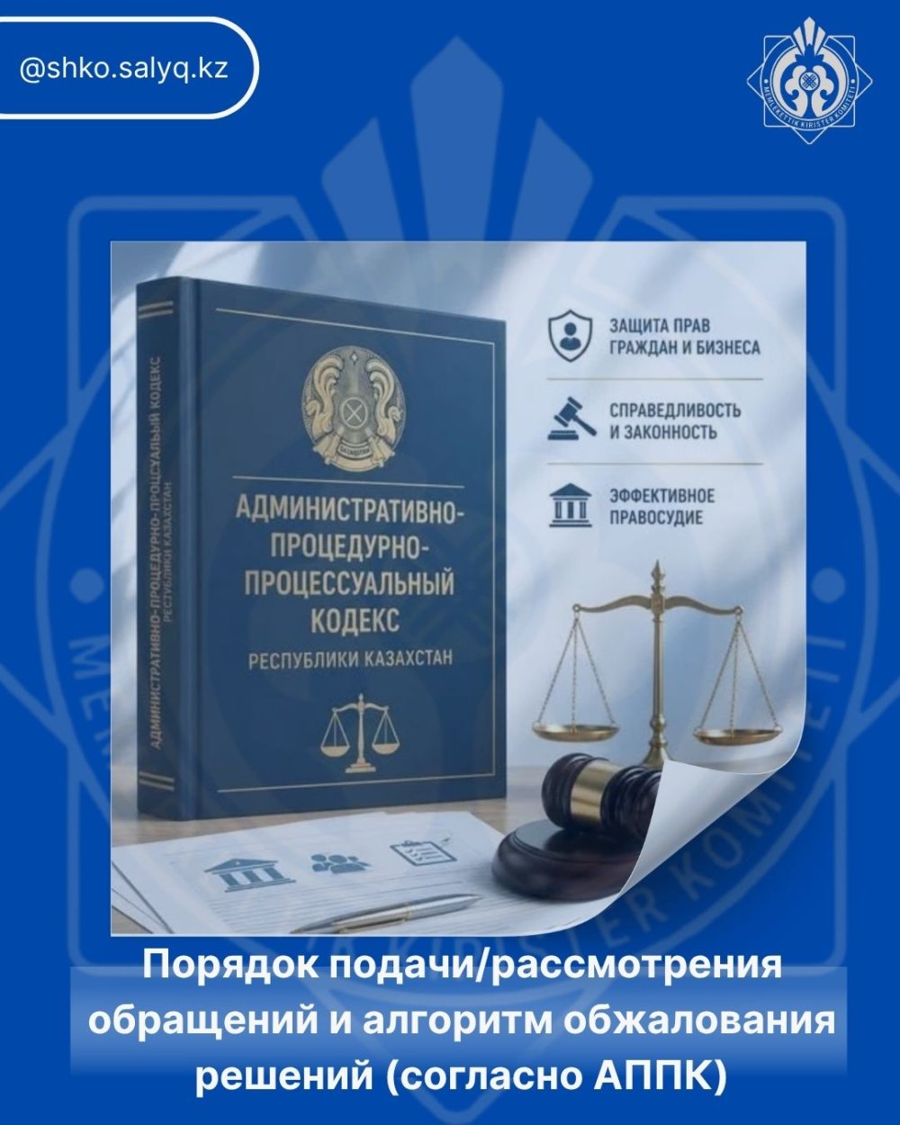 Өтініштерді беру/қарау тәртібі және шешімдерге шағымдану алгоритмі (ӘРПК-ға сәйкес)