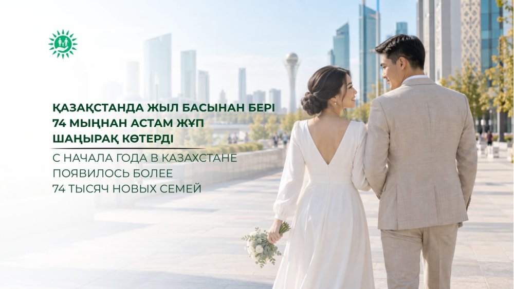 С начала года в Казахстане появилось более 74 тысяч новых семей