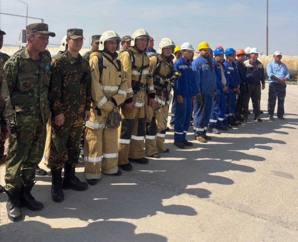 На территории газоперерабатывающего завода проведено пожарно-тактические учение